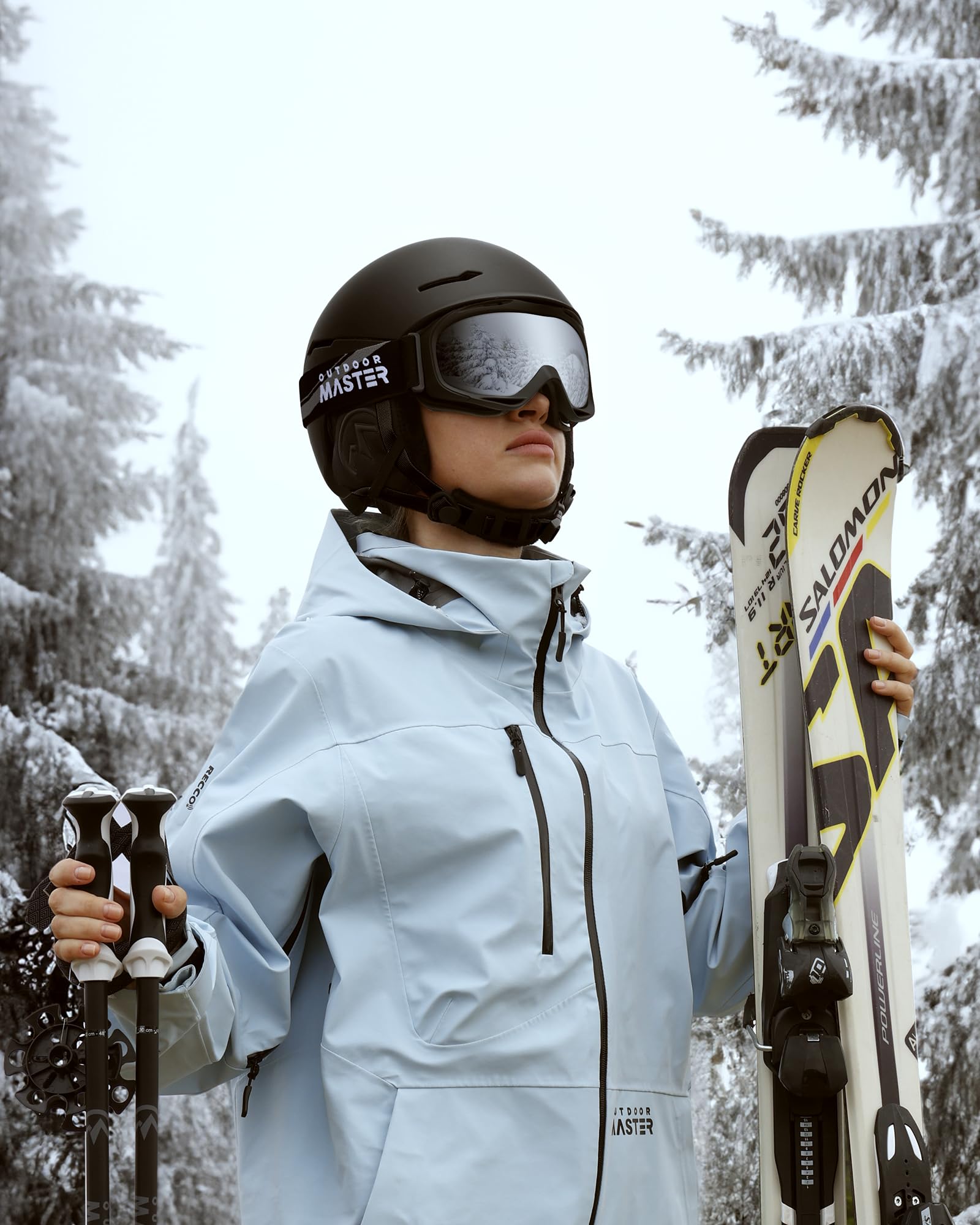 OutdoorMaster Skihelm Set,ELK MIPS Skihelm mit OTG Skibrille - MIPS Snowboard Helm Set für Männer, Frauen & Jugend