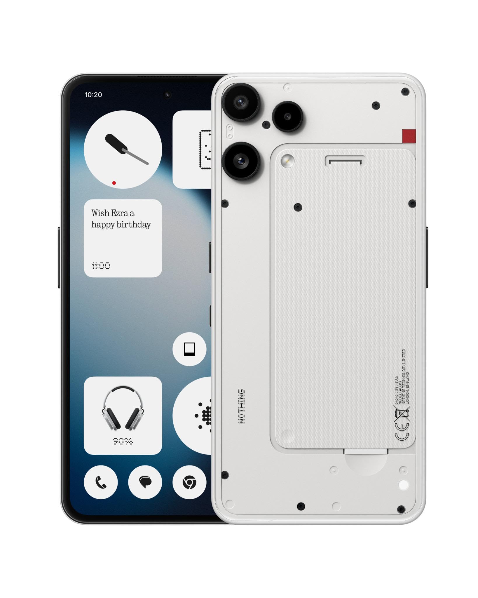 Nothing Phone (3a) Lite, 128/8 Go, blanc, 6,77" AMOLED, MediaTek Dimensity 7300 Pro 5000 mAh