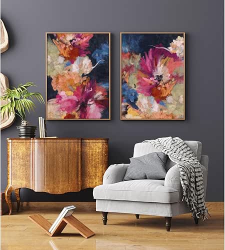 Colorful Abstract Wall Art Decor Modern Flower Canvas Wall Art