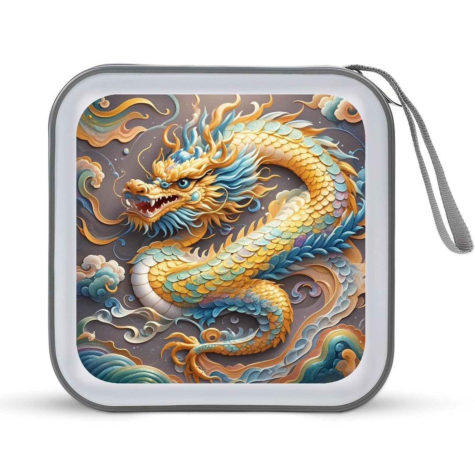 Funda para CD portátil Dragon Art para organizar música y películas en el coche o viajes familiares