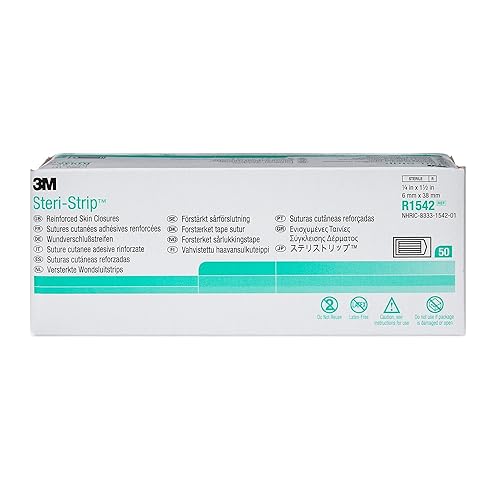 3M Steri-Strip parches adhesivos para cierre cutáneo (reforzado) R1542 (Pack de 50)