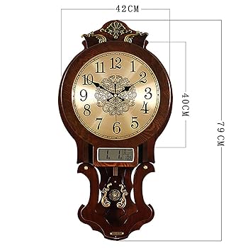 木製アンティーク掛時計 ウッドレリーフ木製掛け時計 (フランジパニ / スクエア型