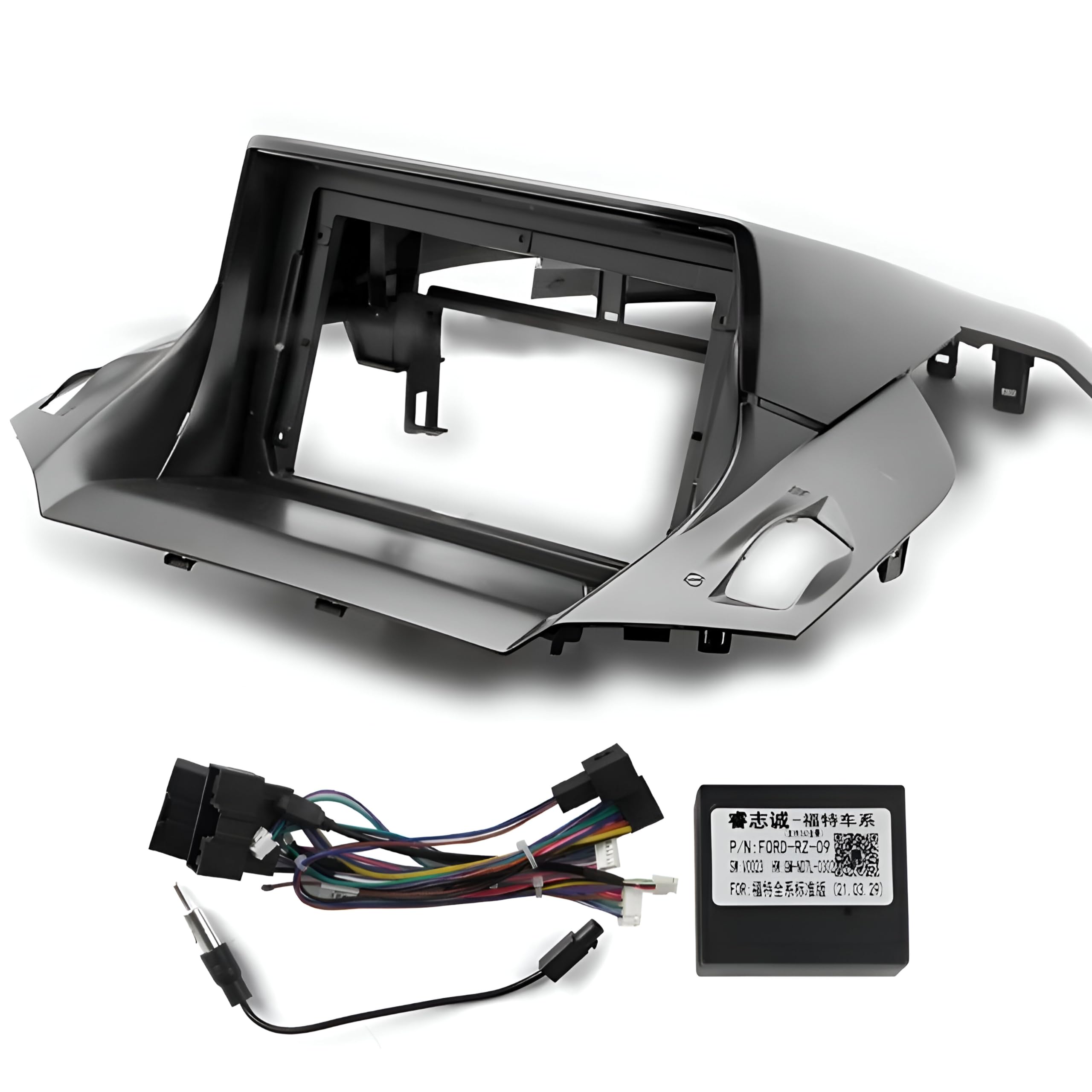 Kit Montage Autoradio Ford Kuga 2013-2016 – Façade 9 Pouces Avec Interface CAN BUS | Adaptateur Antenne Et ISO