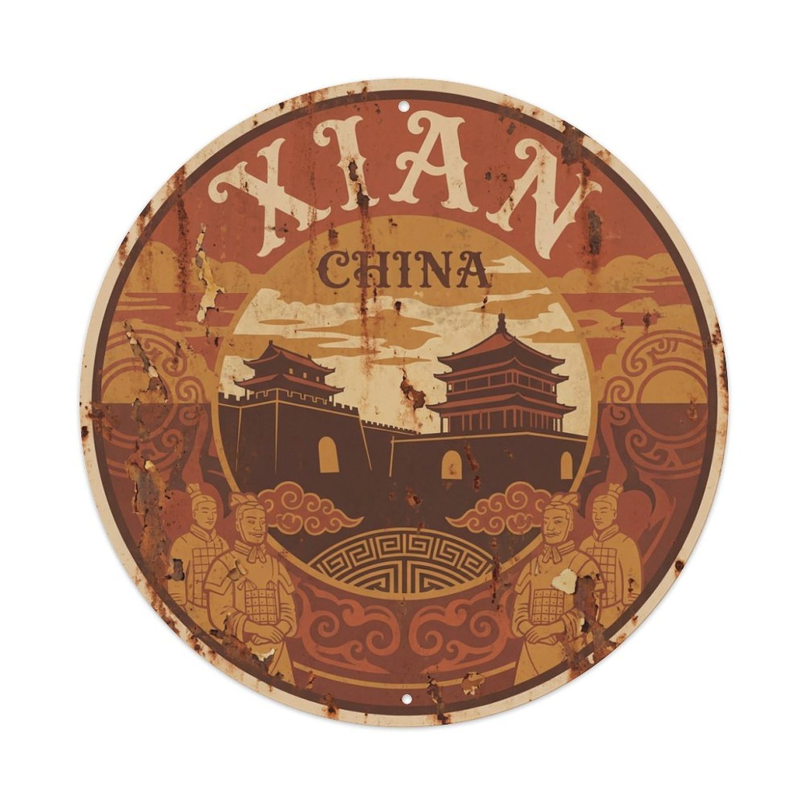 Retro Travel China Xian Metal Tin Sign