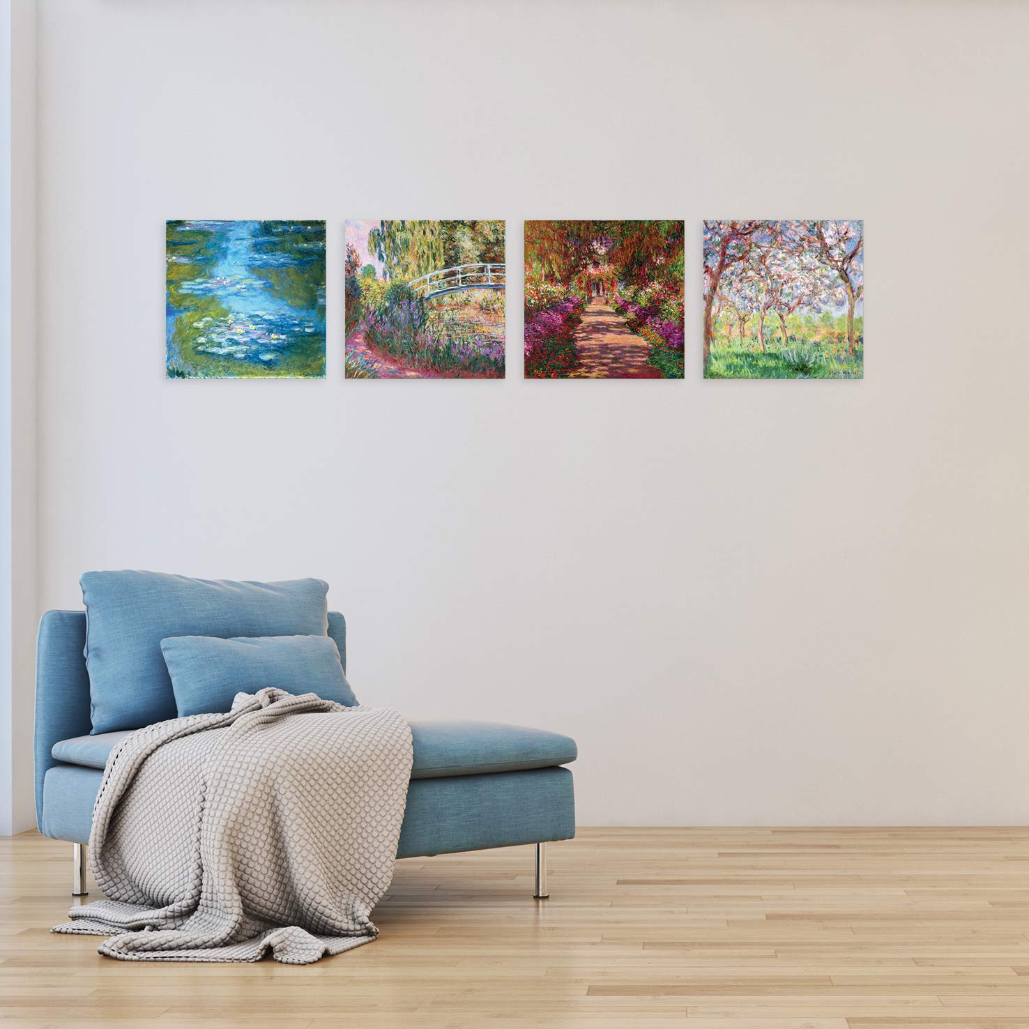 Claude Monet Blumenstrauß-Leinwandbild | XXL Wanddekoration 30x20 Cm Auf Keilrahmen | Made In Germany