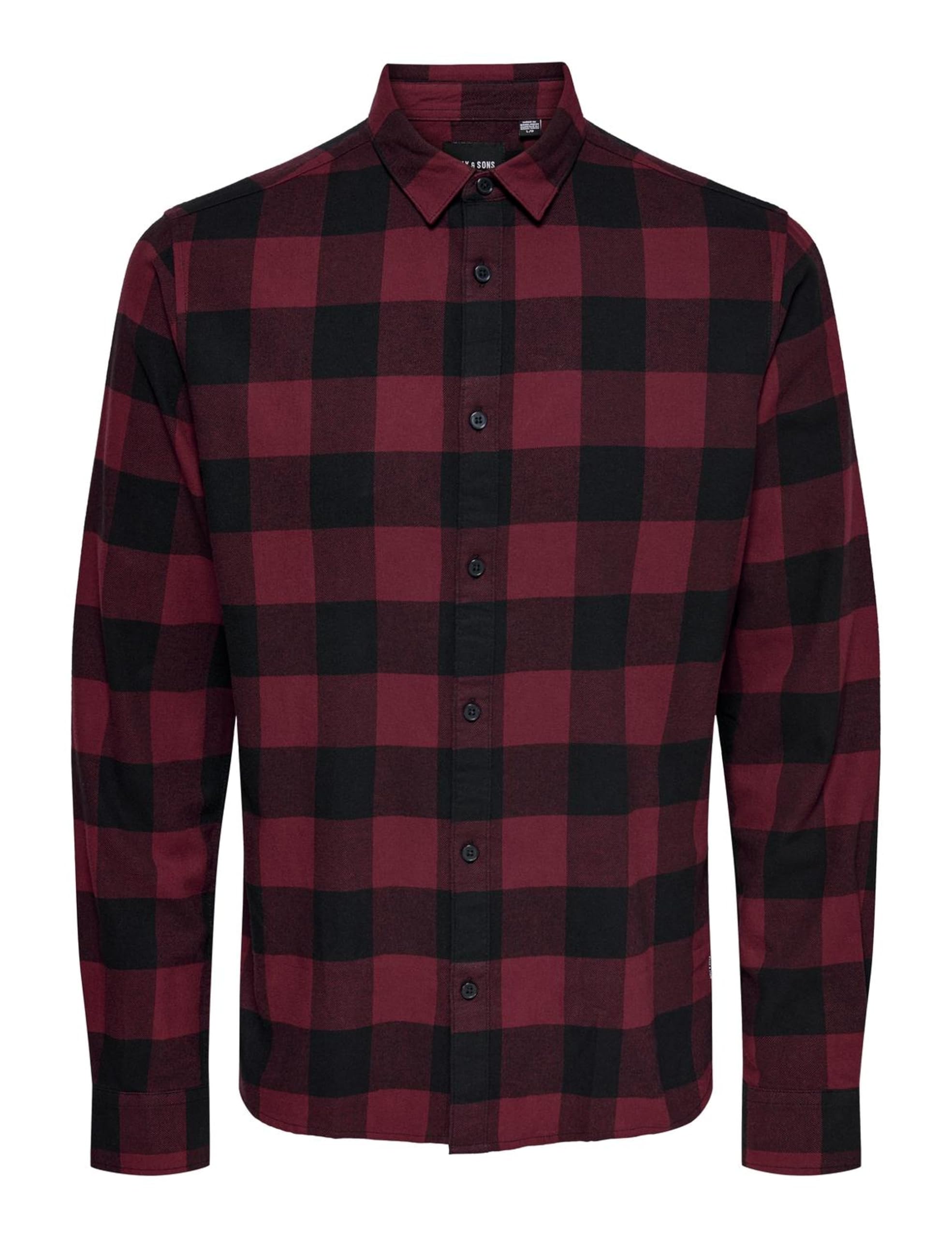 Only & Sons Men's Cabernet Only And Sons Long Sleeve Check Patterned Shirt | Shirt