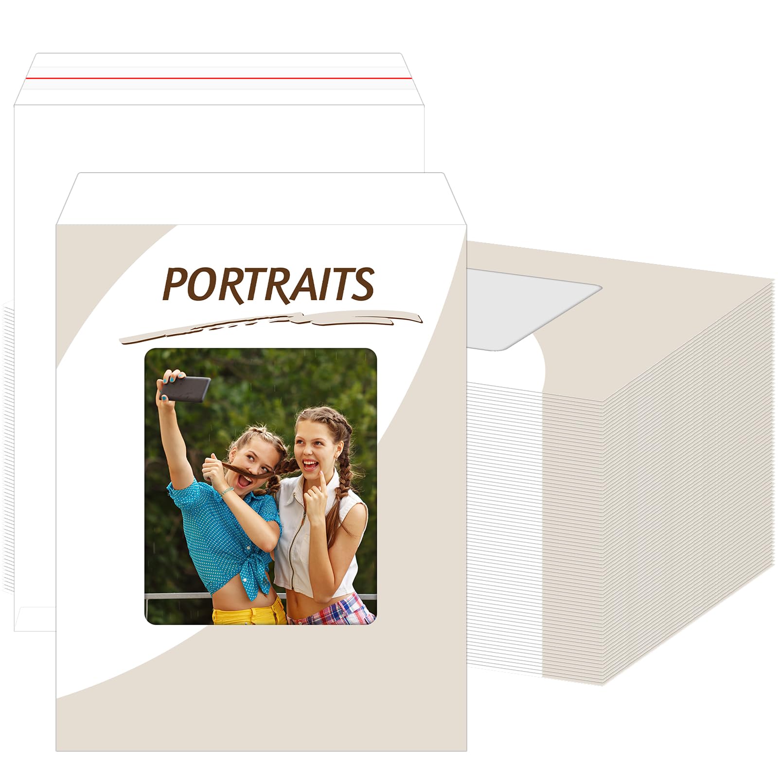 100 Pcs 8 3/4'' x 11 1/8'' Portrait Photo Envelopes, Minimalism