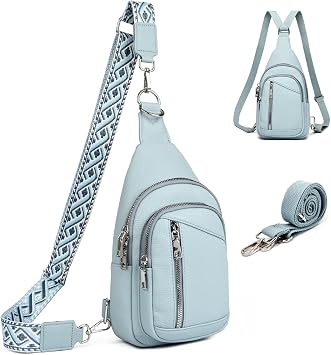 Travistar Chest Bag Sling Bag Women Men 2 in 1 Backpack Women Small with 2 Removable Shoulder Straps PU Leather Shoulder Bag Handbag Shoulder Bag Anti-Theft Crossbody Bag Women