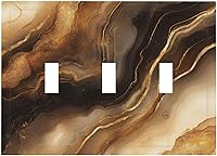 Vista 99 de Cubierta de interruptor de luz de 3 cuadrillas con diseño de flores azules púrpuras, cubierta de placa de pared de triple palanca, arbustos florales