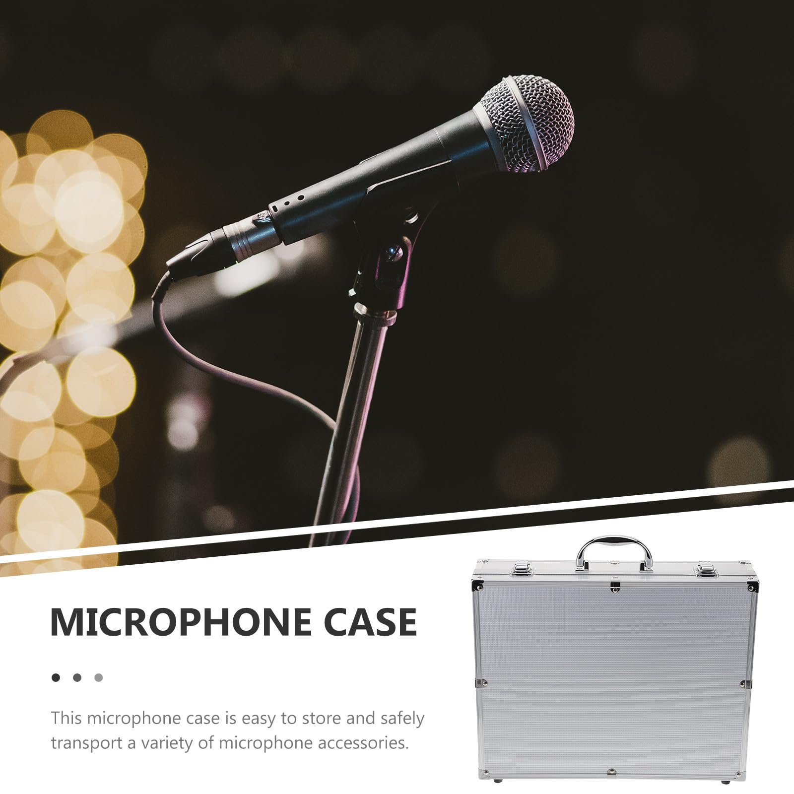 Custodia per Microfono senza Fili Rigida Maniglia Custodia Portatile per Microfoni Wireless da Viaggio Protezione Contro Graffi e Urti