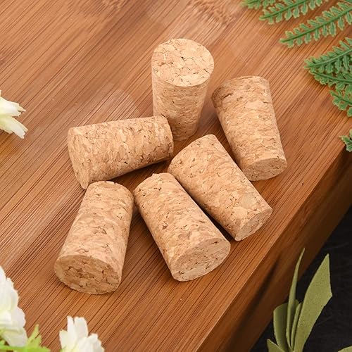 Miniatura 5 de Paquete de 30 tapones de corcho cónicos, tapones de corcho, tapones de corcho de madera a prueba de fugas, repuesto para botellas de vino, botellas