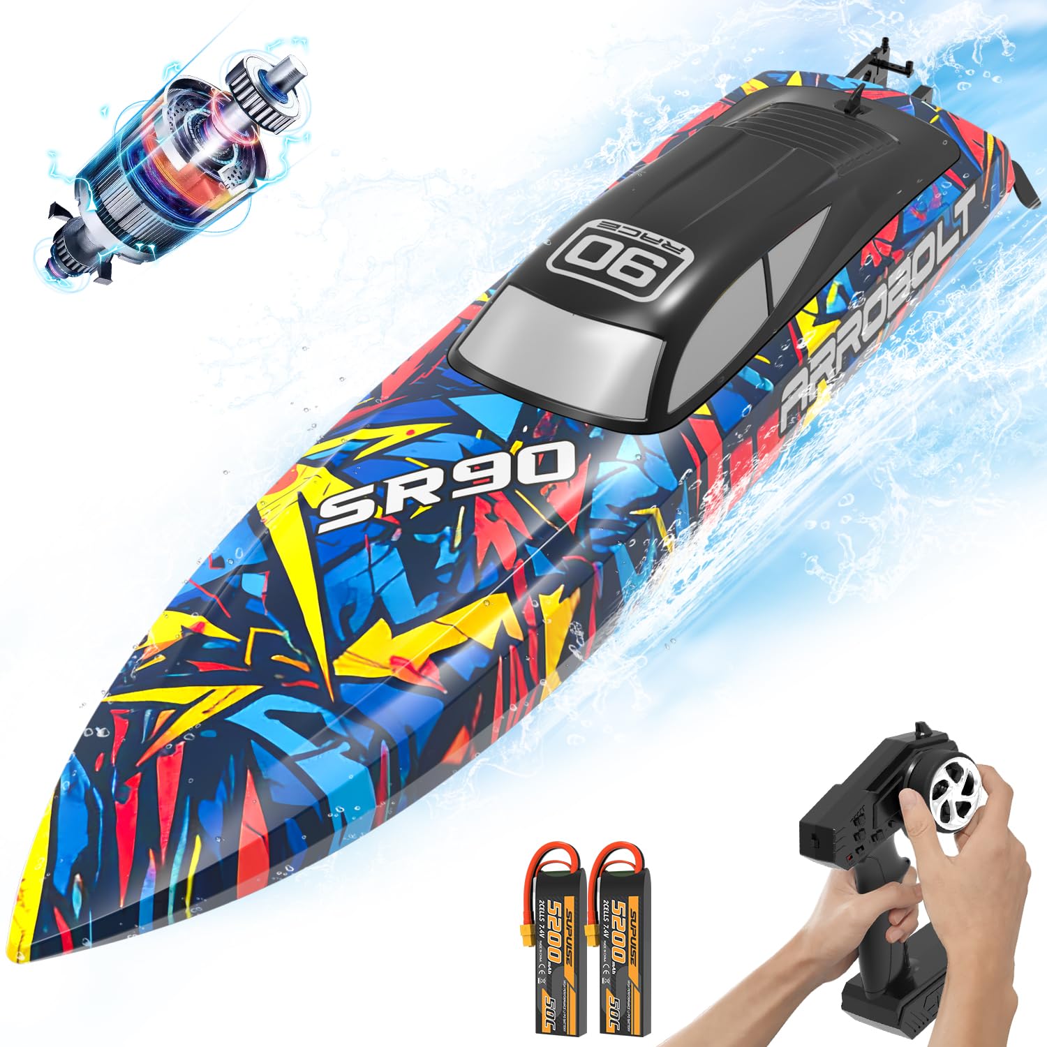 Amazon.com: volantexrc Brushless RC Boat Vector90, High Speed