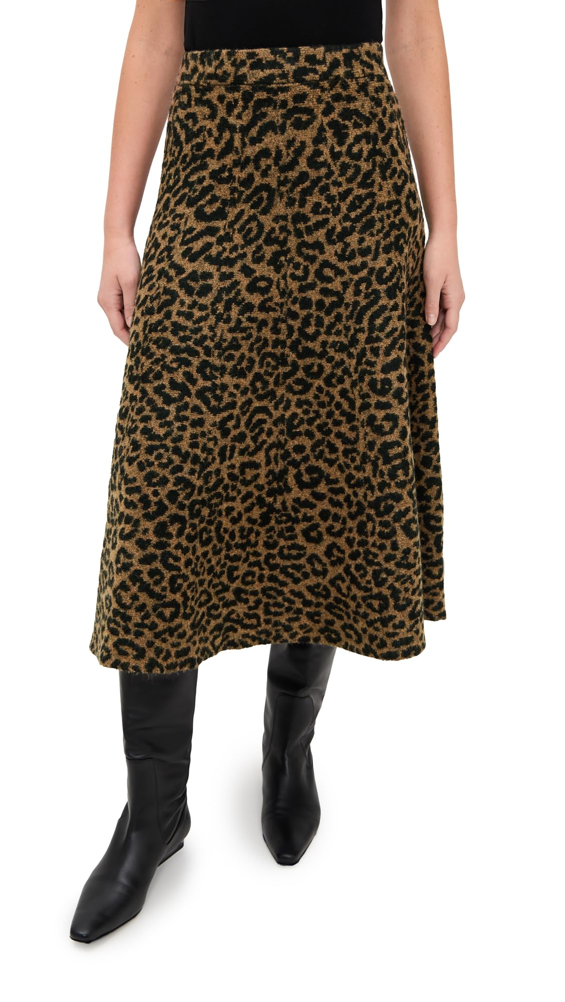 LE BOP Womens Cheetah A Line Skirt