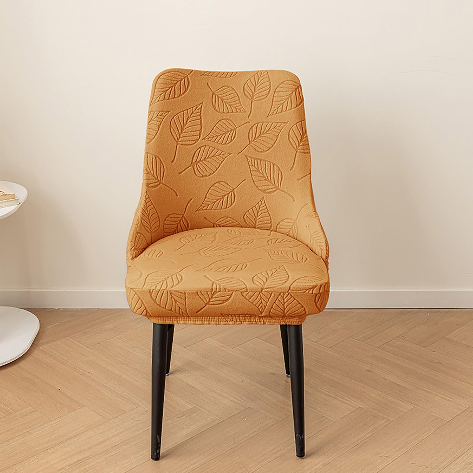 Wingback, Set di 2 coprisedie da pranzo con schienale alto, per banchetti e decorazione della casa (arancione, confezione da 4)