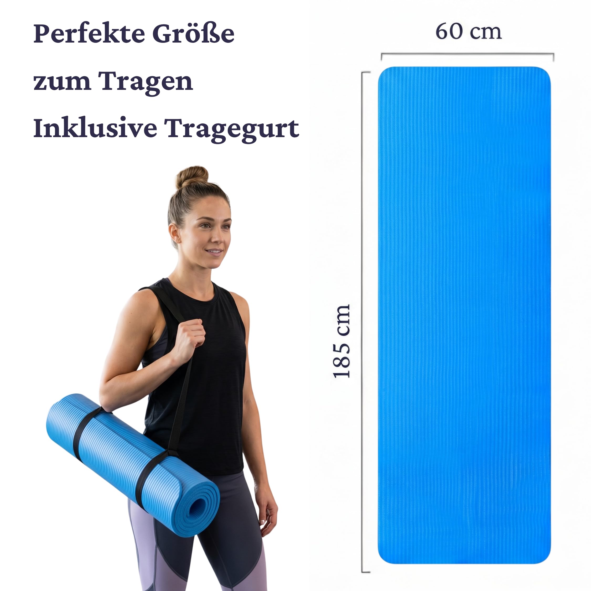 Yogamatte, Fitnessmatte Rutschfest Und Trainingsmatte, Yoga Matte Dicker, Sportmatte Dicke, Gym Matte, Yogamatte Rutschfest, Sportmatte Groß