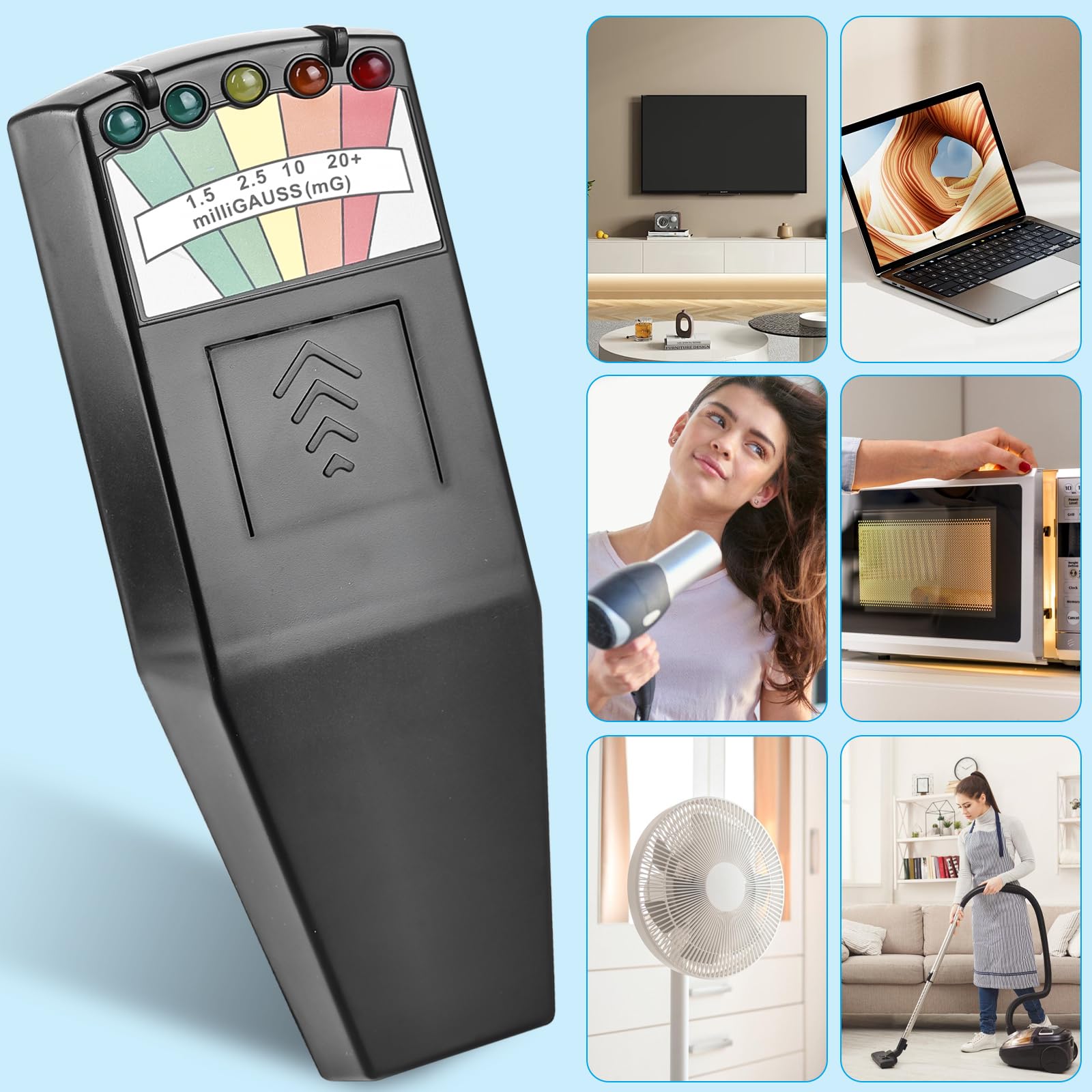 EMF-Messgeräte, K2 EMF Meter, K2 EMF Messgerät Paranormal Equipment Tester, Elektromagnetische Felder Messgerät, Strahlungsdetektor Digitaler Tragbarer, für Büro, Zuhause, Geisterjagd