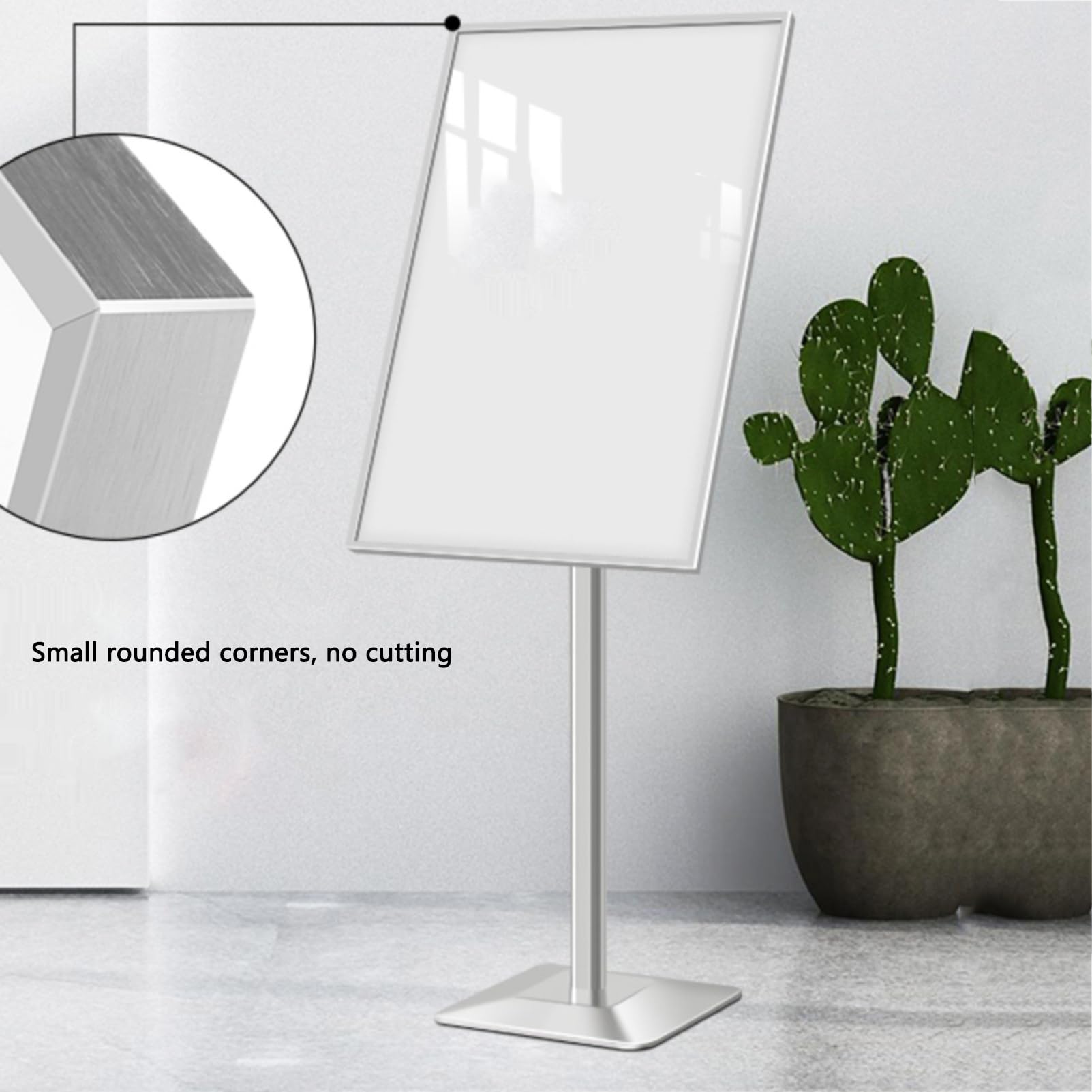 Soporte de aluminio ajustable para carteles publicitarios en interiores y exteriores