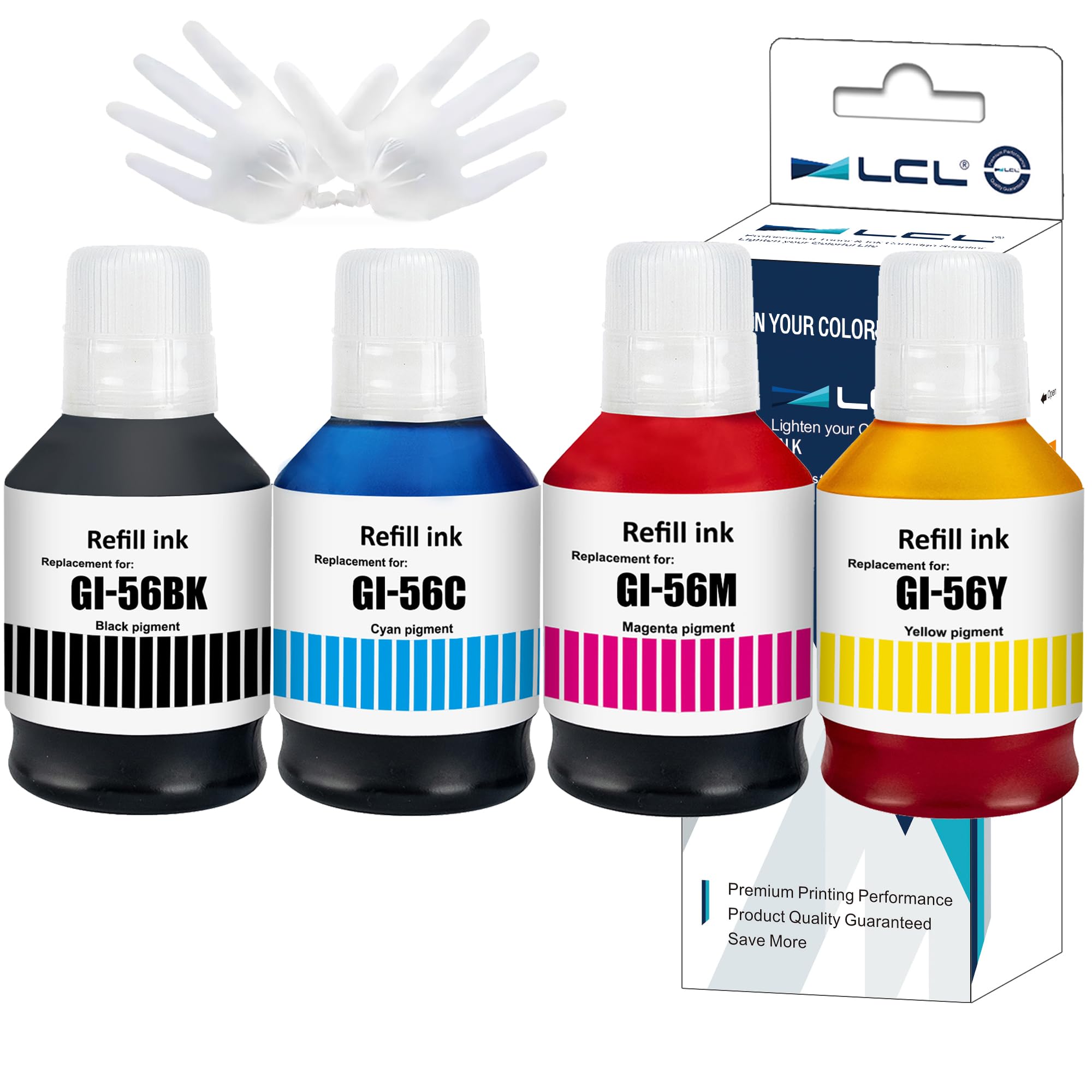 Molabel Botellas De Tinta Compatibles GI-56 / GI-56 (4 Negras, 2 Cian, 2 Magenta, 2 Amarillas), Repuesto Para Canon MAXIFY GX7050, GX6050, GX5050, GX4050 Y GX3050