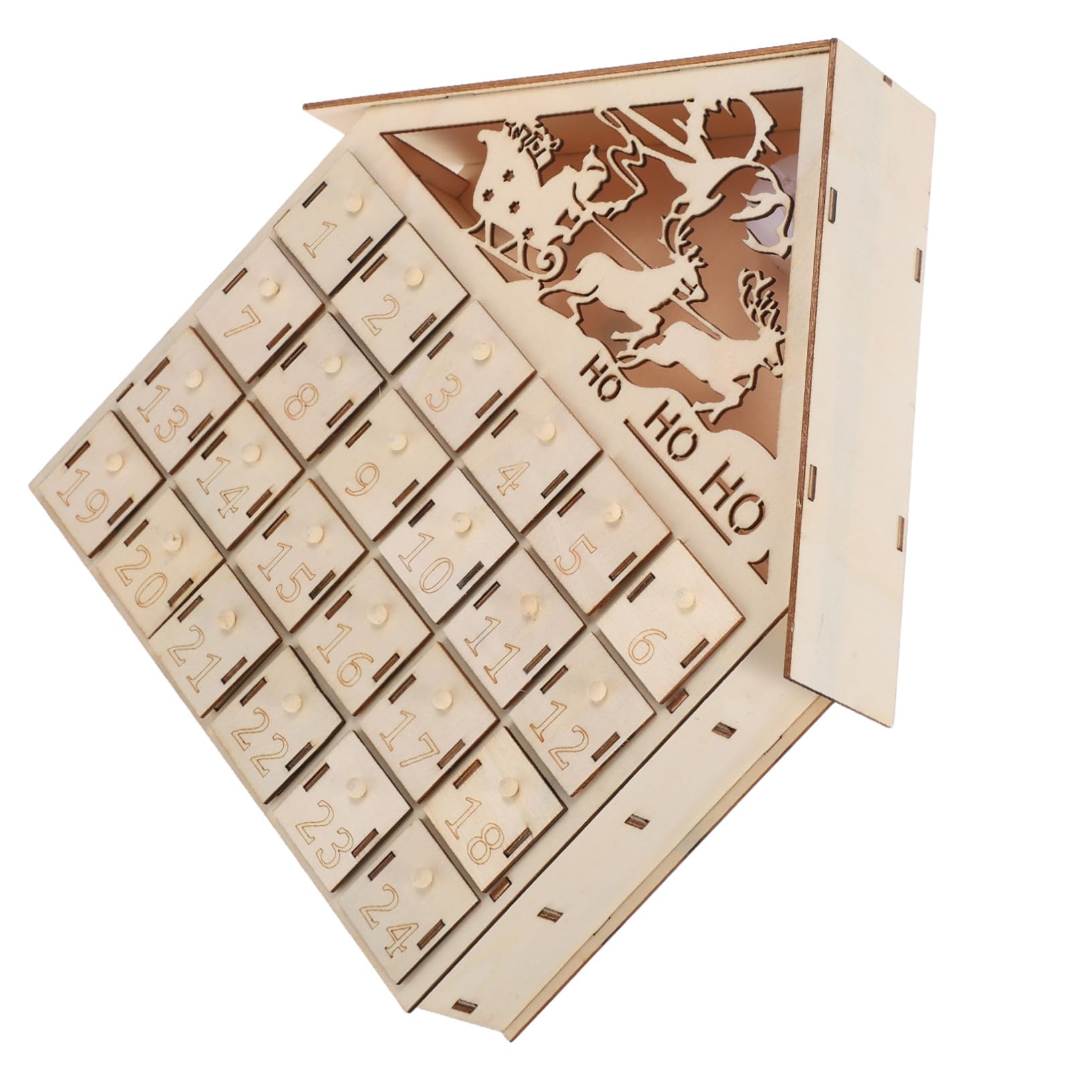 Calendrier de l'Avent en bois Homoyoyo : le cadeau de Noël lumineux aux 24 tiroirs