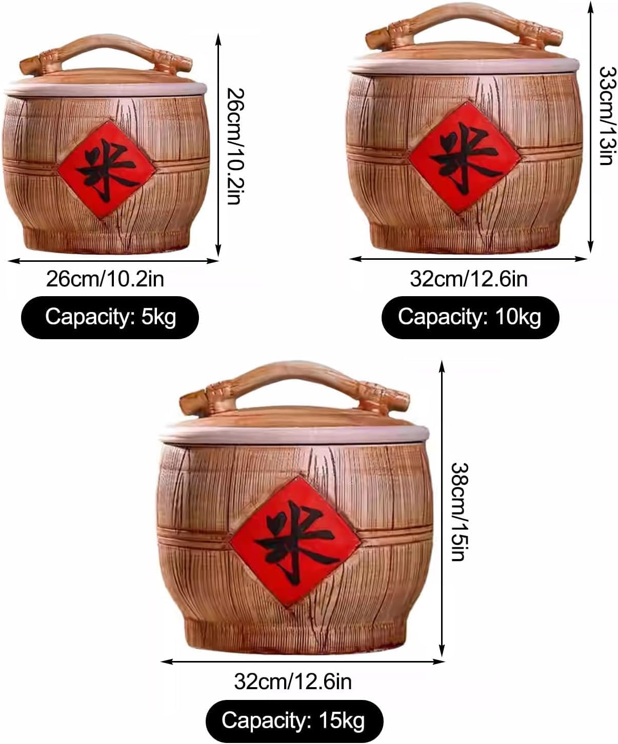 Ceramic Rice Cylinder with Lid