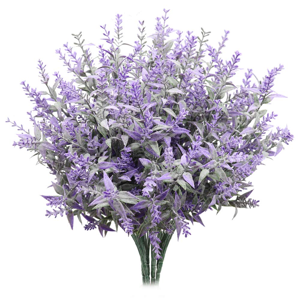 Fiori Artificiali Lavanda JustYit 4 Mazzi - Bouquet Finti Viola Per Decorazione Casa E Giardino - Foto 6