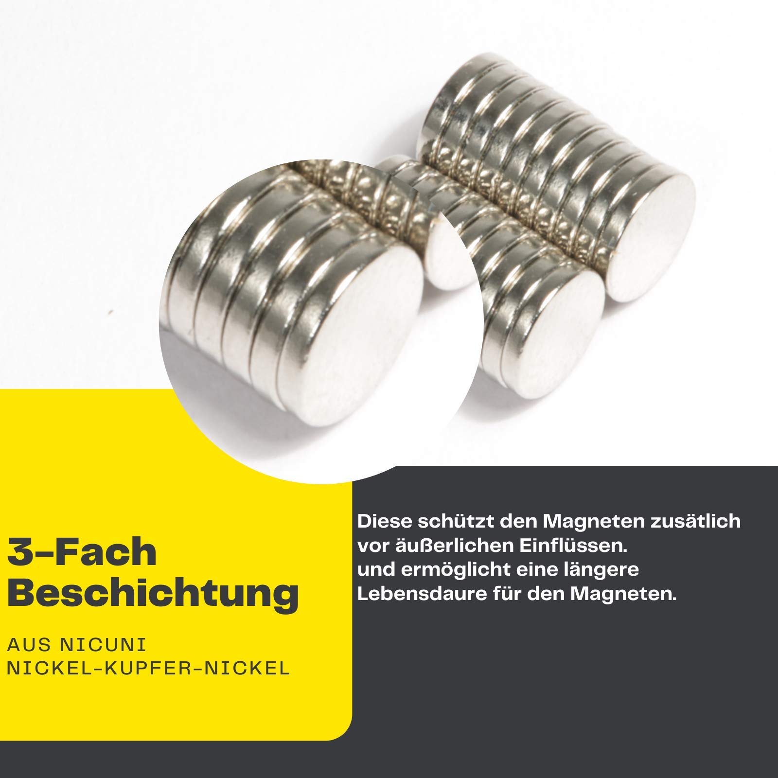 Magnes neodymowy N52 6 x 1 mm do tablicy magnetycznej, na lodówkę, silne krążki, magnesy – tablica suchościeralna, płaska, okrągła 6 mm x 1 mm – tarcza magnetyczna (500)