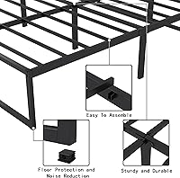 Vista 17 de 14 Inch Twin Bed Frame, No Box Spring Needed, Heavy Duty Metal Platform Bed Frame Twin, Strong Steel Slats Support, Noise Free, Easy Assembly, Black