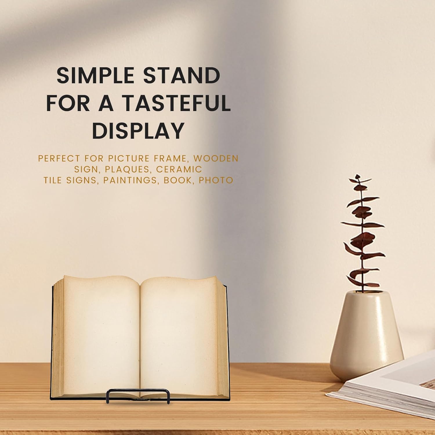 6 Pack 6 Inch Plate Stands for Display,Book Display Stand,Metal Plate Holder Display Stands,Small Easels for Display,Suitable for Books, Desktop Art, Images,Photos,and Collages - Image 5