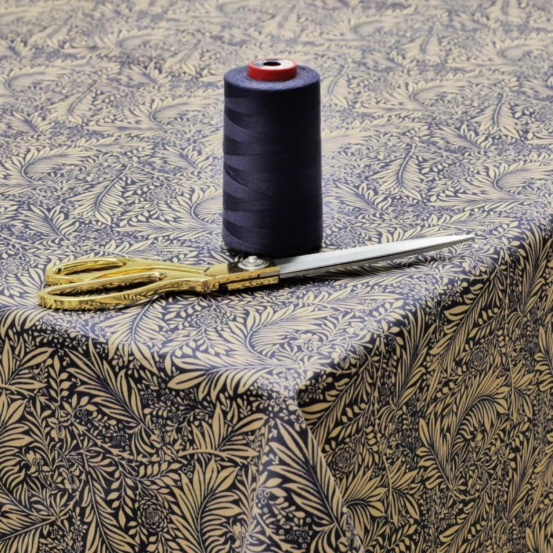 Jolee Tablecloths William Morris Larkspur Navy 100% Cotton Lightweight Fabric, Tablecloth Rectangular, 150 CM, Durable and Machine Washable Dining Table Cover