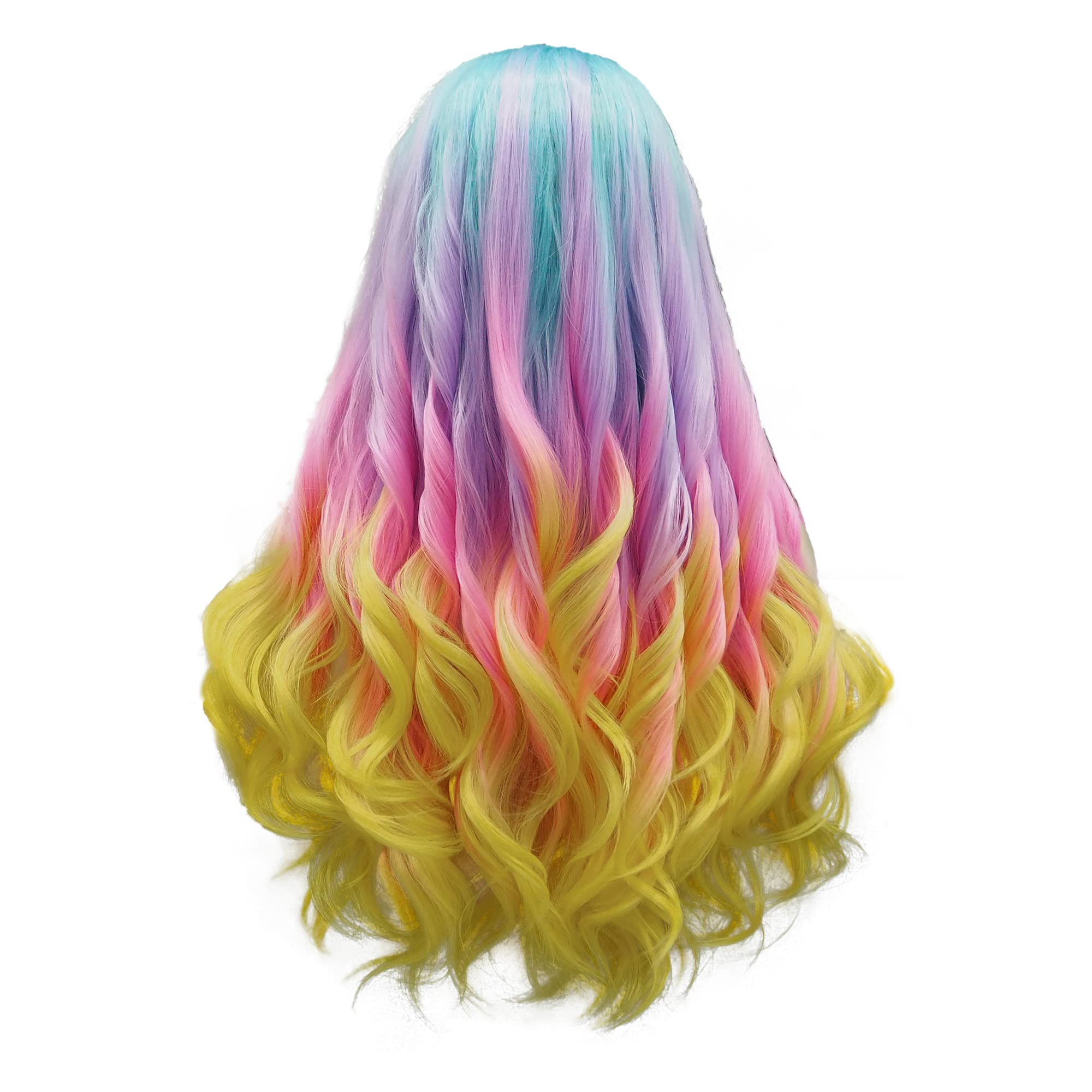 Rainbow WAVY Lace Front Wig 24 Inch *NEW* Rainbow Lace Front Wig - Etsy main image 2