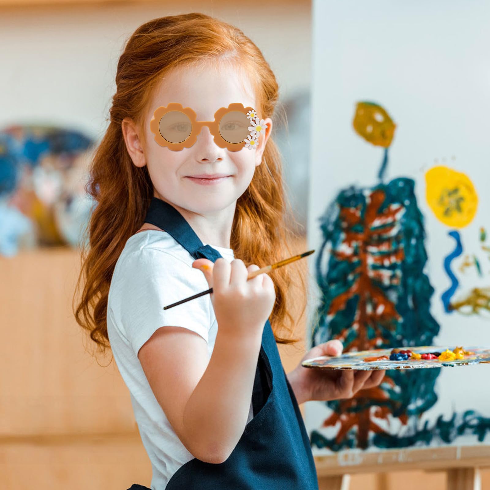 7 szt. dziecięce okulary słonecznikowe, modne okulary przeciwsłoneczne dla dzieci, okrągłe okulary przeciwsłoneczne dla chłopców i dziewcząt, okulary przeciwsłoneczne dla dzieci na zewnątrz,