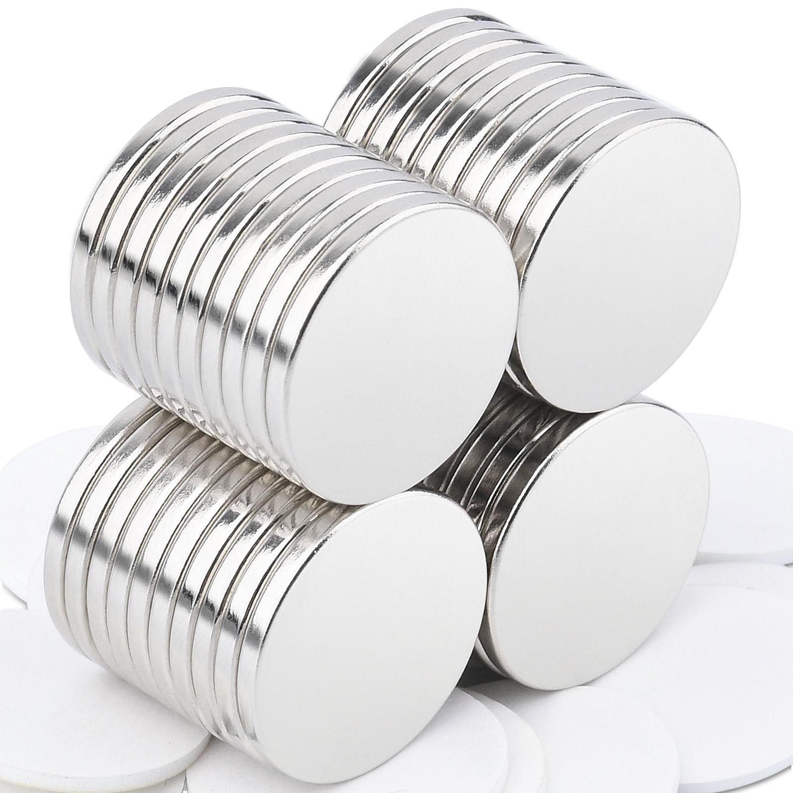 40 imanes fuertes de neodimio de 20 x 2 mm, imanes extrafuertes, grandes, redondos, fuertes para frigorífico, pizarra blanca, manualidades, oficina