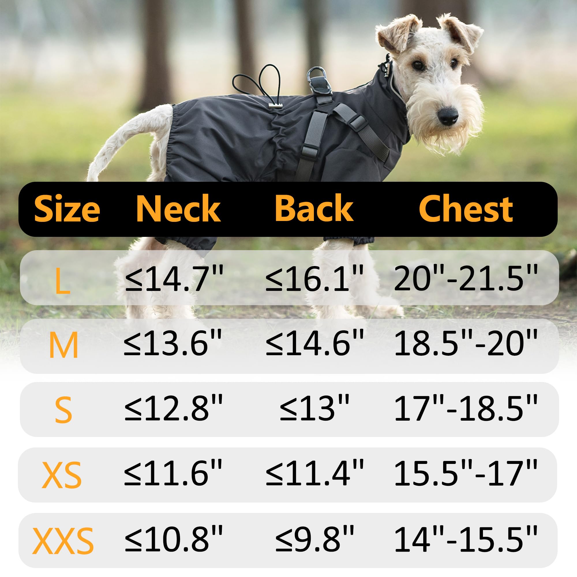 Mile High Life Waterproof Dog Raincoat, Full Coverage Small Dog Rain Coat with Harness, Adjustable 4 Legs Puppy Rain Jacket with Reflective Strip and Elastic Cuffs (Gray, XX-Small)