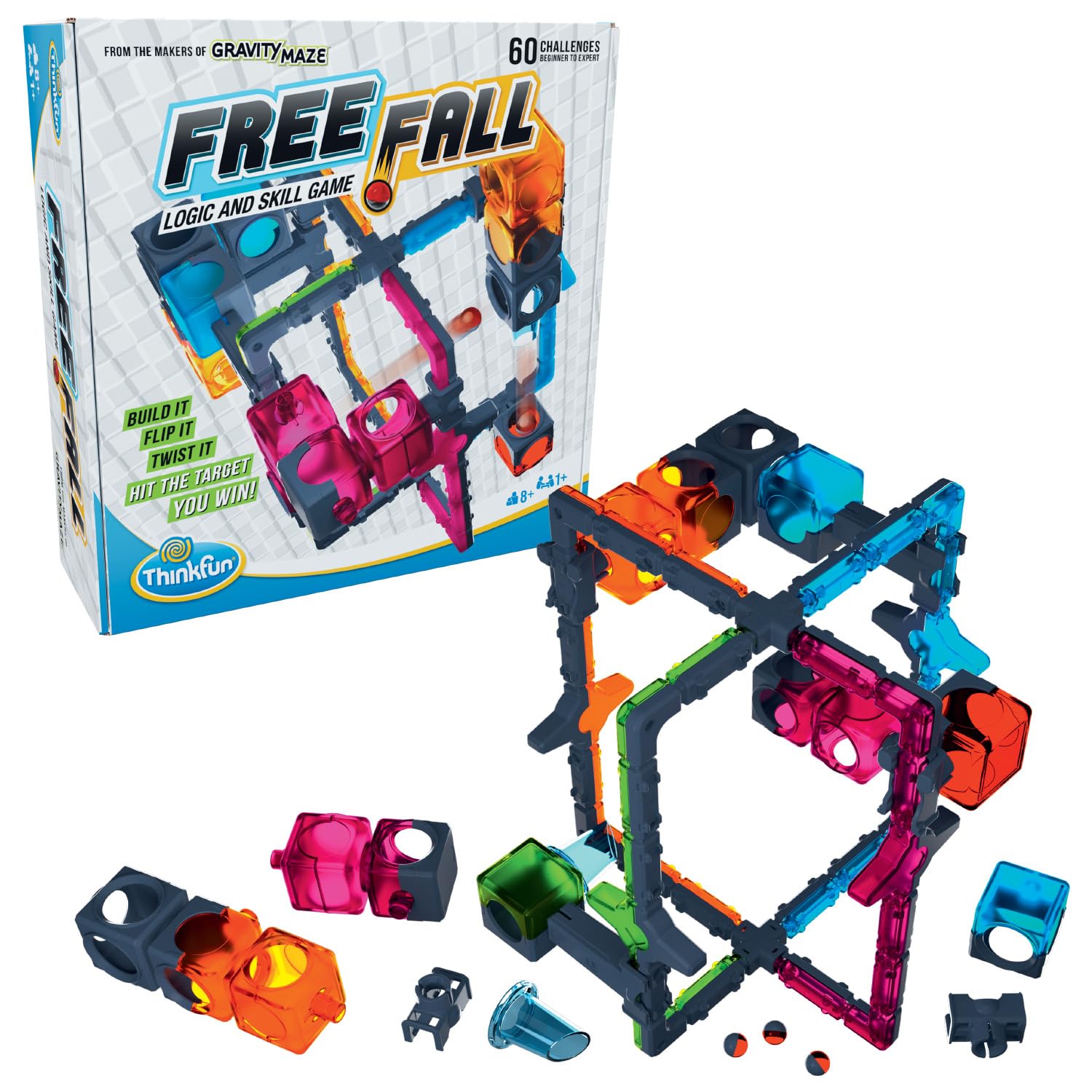 Freefall - Logic-Based Marble Maze Game | Skill Enhancing | Fun for Kids, Teens, Adults | Mind-Stimulating Puzzles | Single or Multiplayer