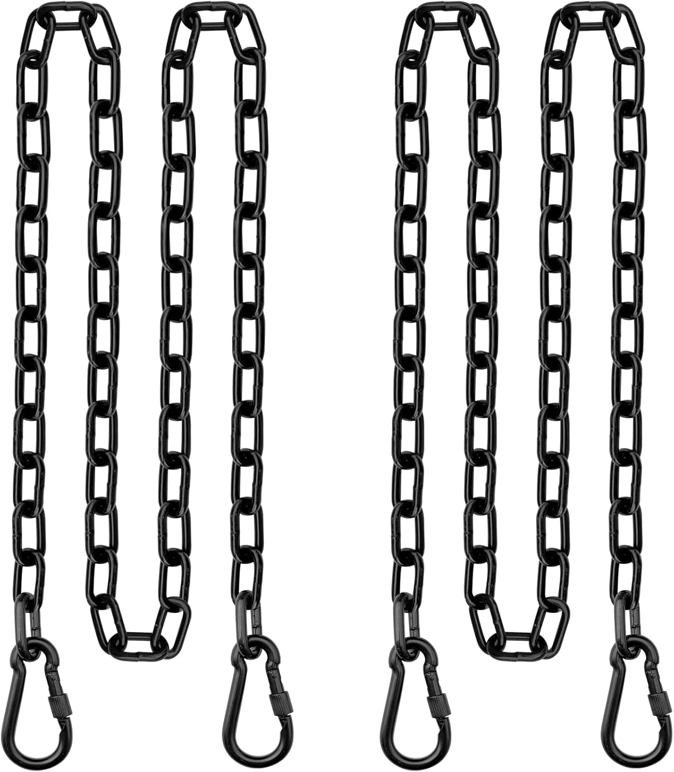 79inch Extra Long Safety Suspension Chain Set, 2000mm with 4 Clasps, Seamless Welding, Easy Install for Chandelier, Camping, Fence Gate