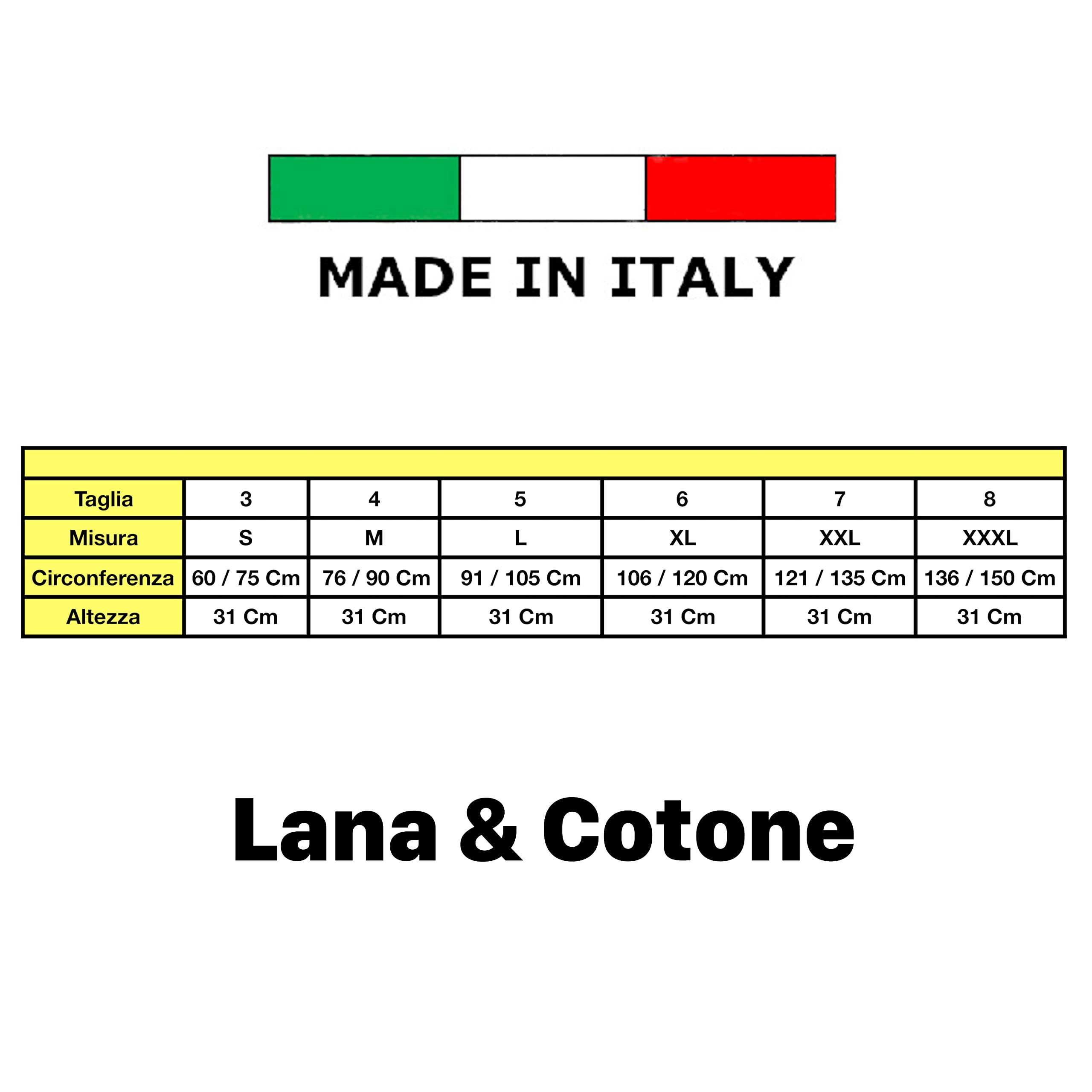 VP Pancera Contenitiva Uomo Donna Lombare Riscaldante in Lana e Cotone | Fascia Post-Operatoria Made in Italy, Sollievo Mal di Schiena