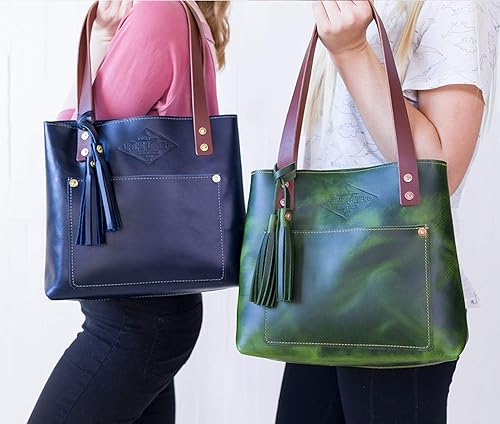 Miniatura 8 de Deluxe Leather Tote Bag for Women, Leather Handbag, Leather Purse, Monogram Tote, Made in the USA