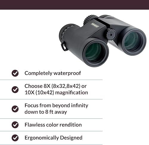 Miniatura 2 de Oberwerk Binocular Sport HD II de 10 x 42 - Prismático profesional senderismo al aire libre observación de pájaros impermeable enfoque tan cerca de