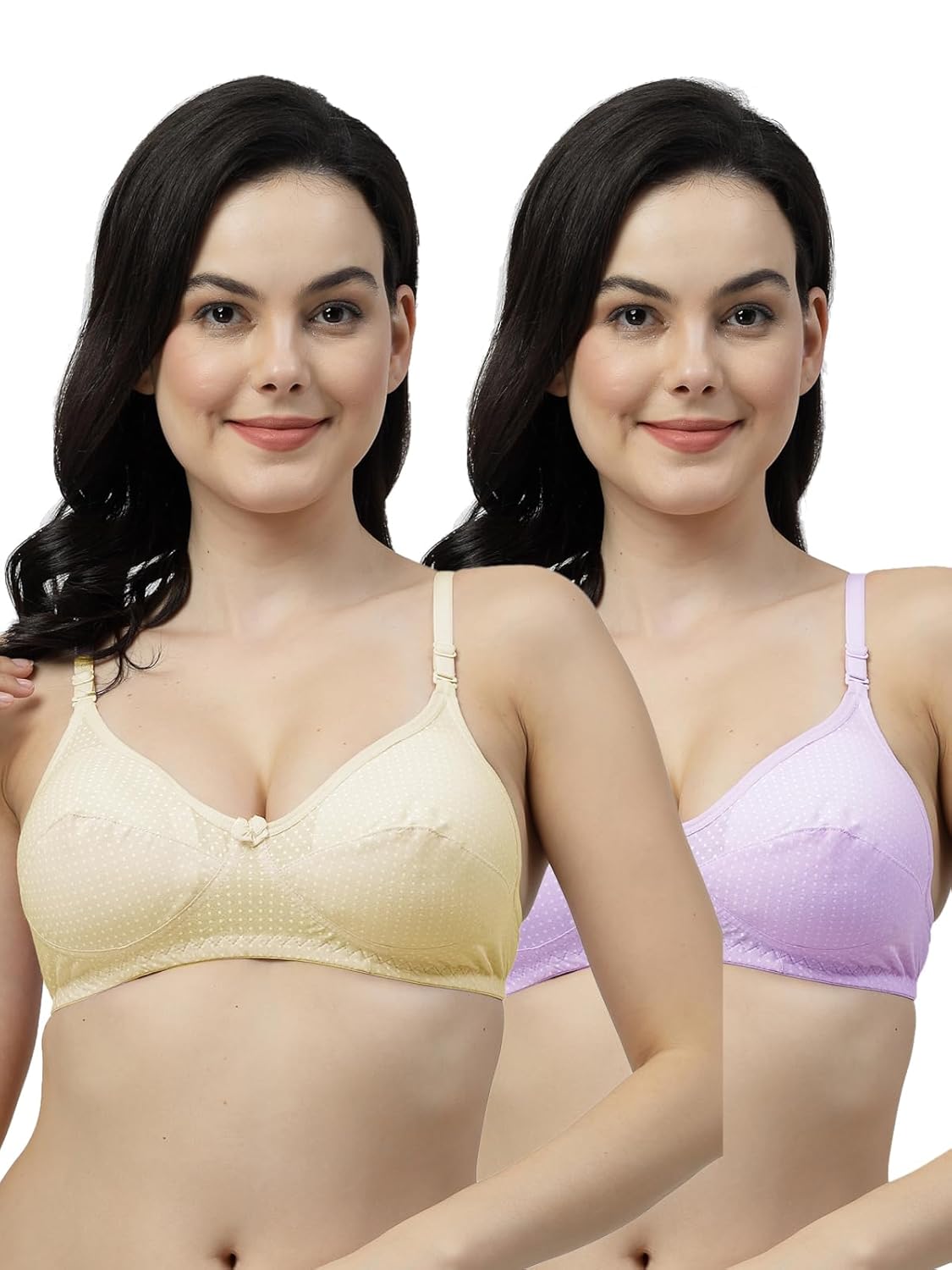 Blue Orange Wirefree Non Padded Polka Print Bra Blue Orange Wirefree Non Padded Polka Print Bra