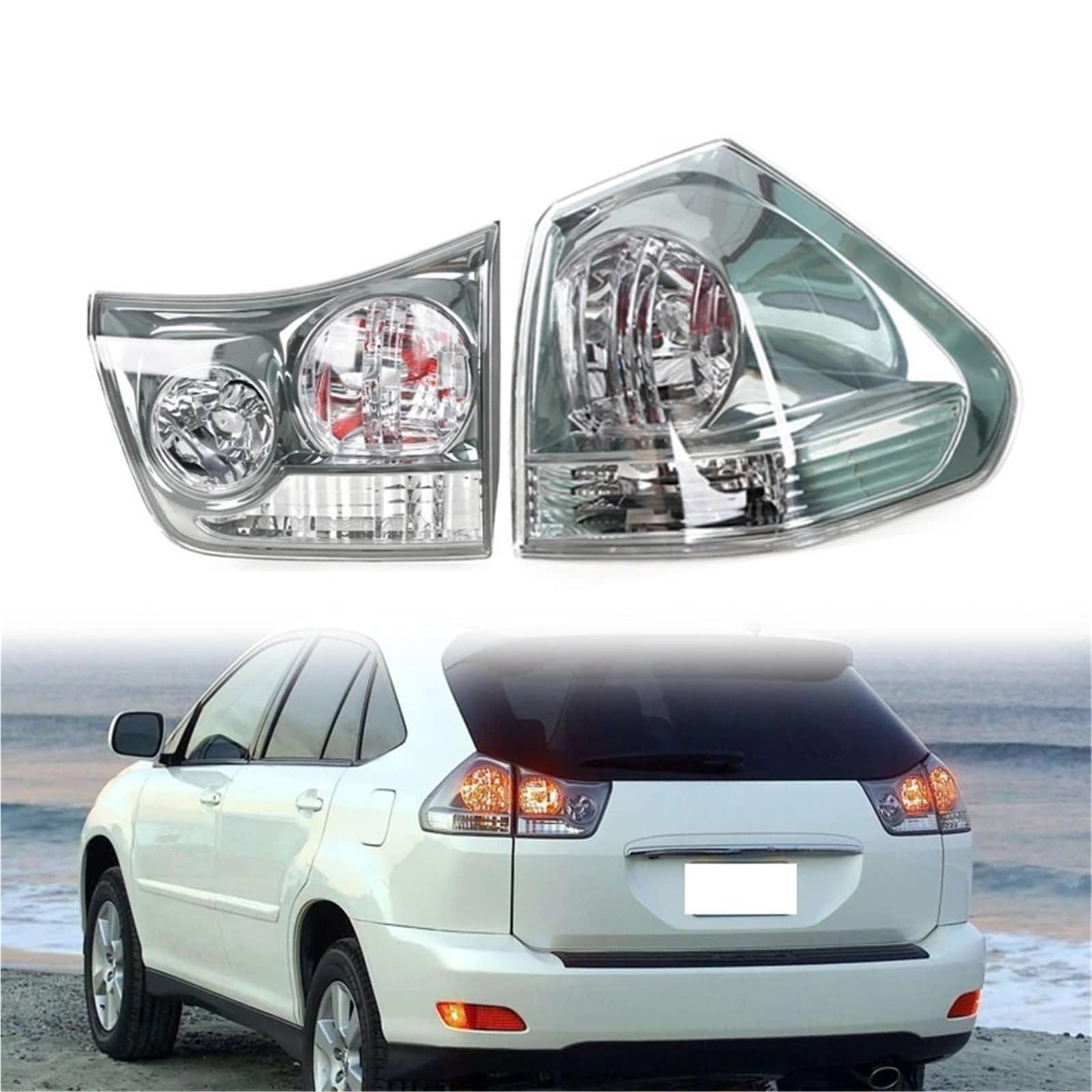 Lampa tylna zespolona Światło tylne do Lexus RX350 RX330 2004-2009 Światło stopu bez żarówek 81580-0E010 81590-0E010(Inside Left)