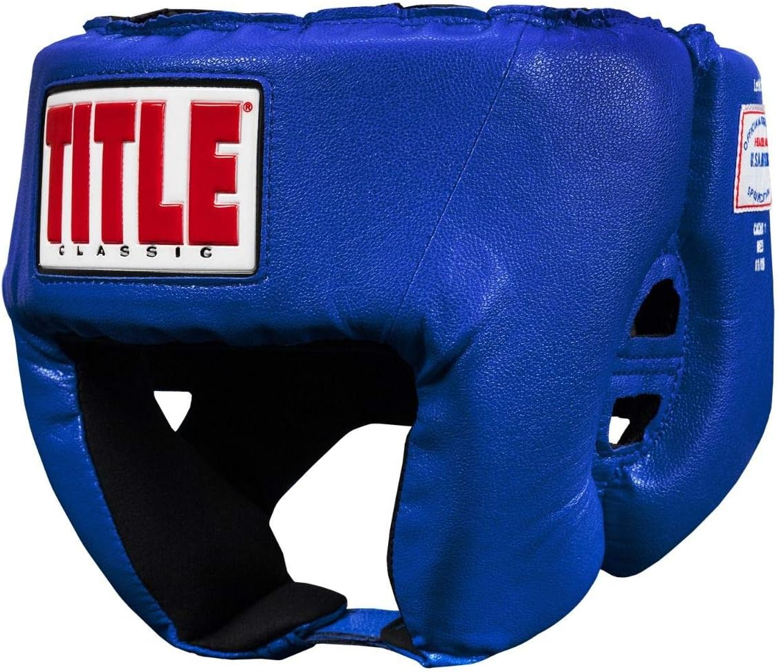 TITLE Boxing Classic USA Boxing Competition Open Face Headgear - Approved for Sparring & Competition; Protects Face & Chin