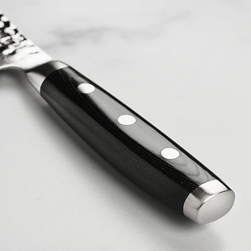 Vista 3 de Enso Cuchillo de sándwich HD de 6 pulgadas, fabricado en Japón, cuchillo serrado de acero inoxidable de Damasco martillado VG10