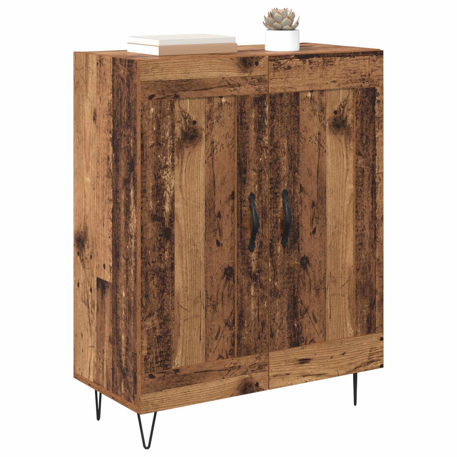 Credenza in legno anticato, 69,5 x 34 x 90 cm, credenza in legno