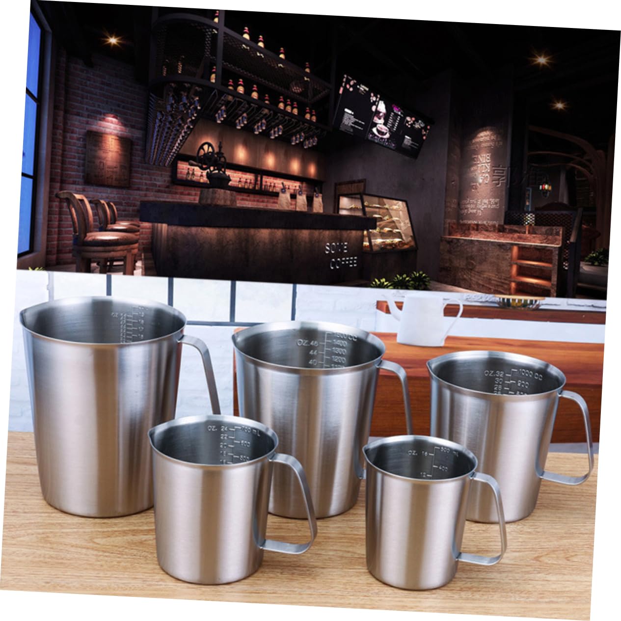 Tasse à Mesurer Acier Inoxydable Avec Échelle Tasse à Café Épaisse Et Au Lait Pour Pâtisserie