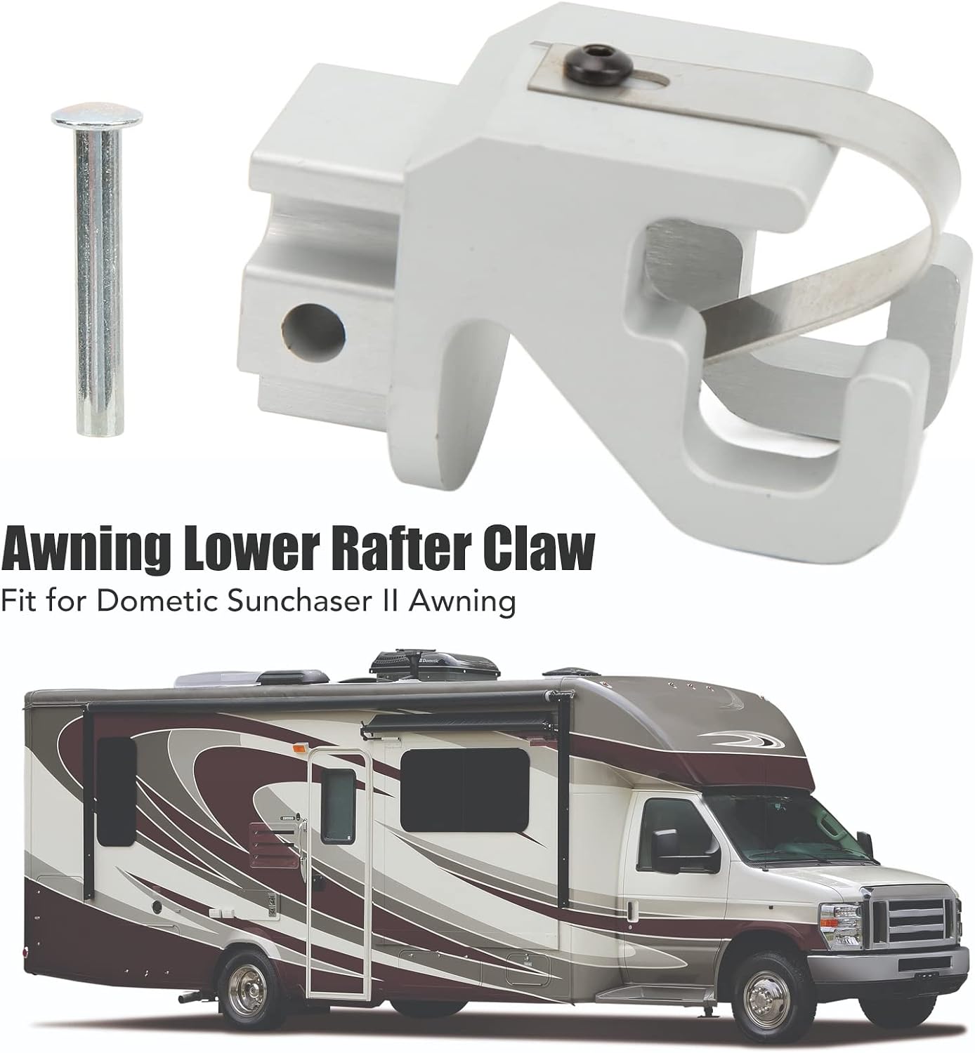 RV Awning Lower Rafter Claw Heavy Duty Satin Aluminium Lower Rafter Claw Replacement RV Rafter Claw Fit for II Awning