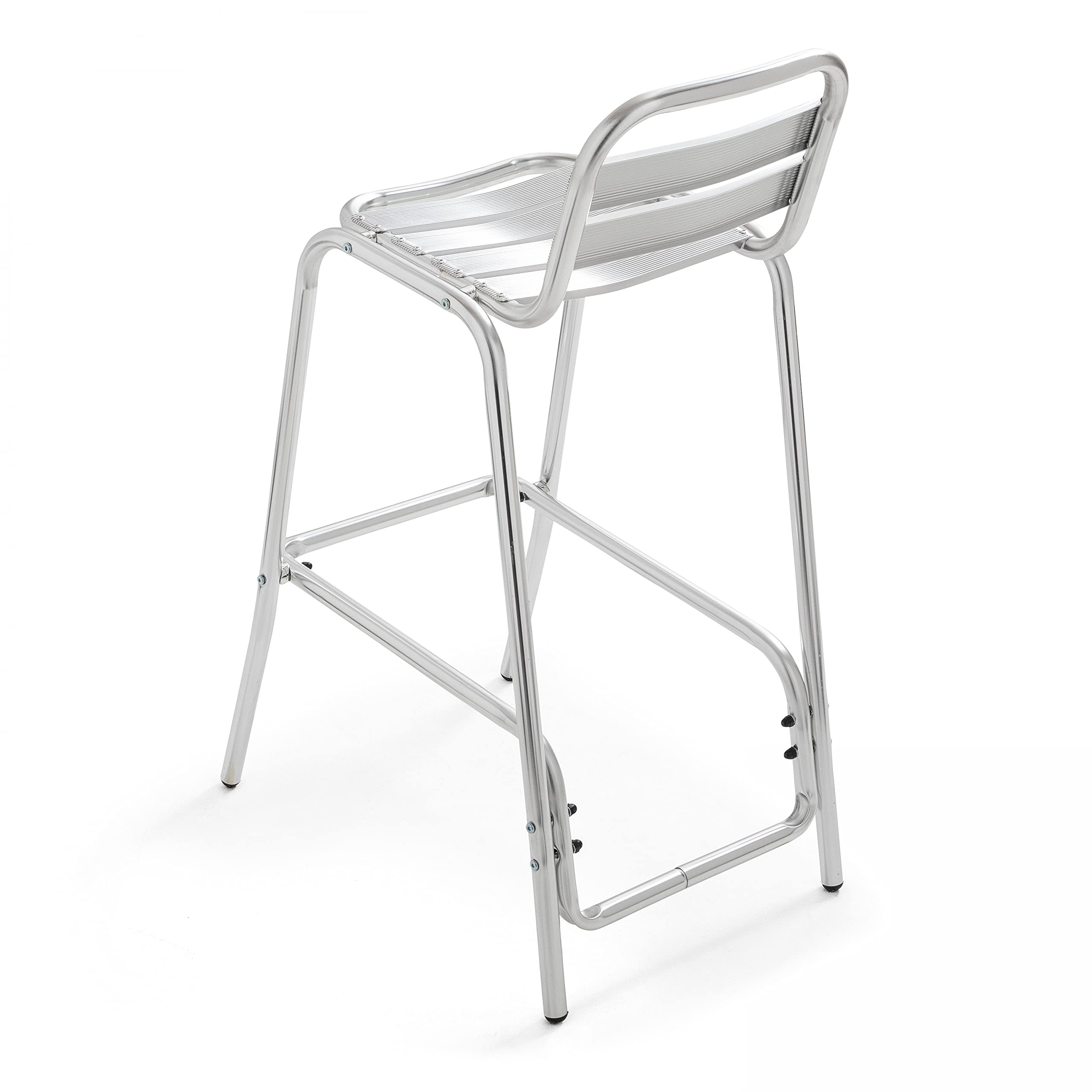 Juego de 4 taburetes altos de jardín de aluminio