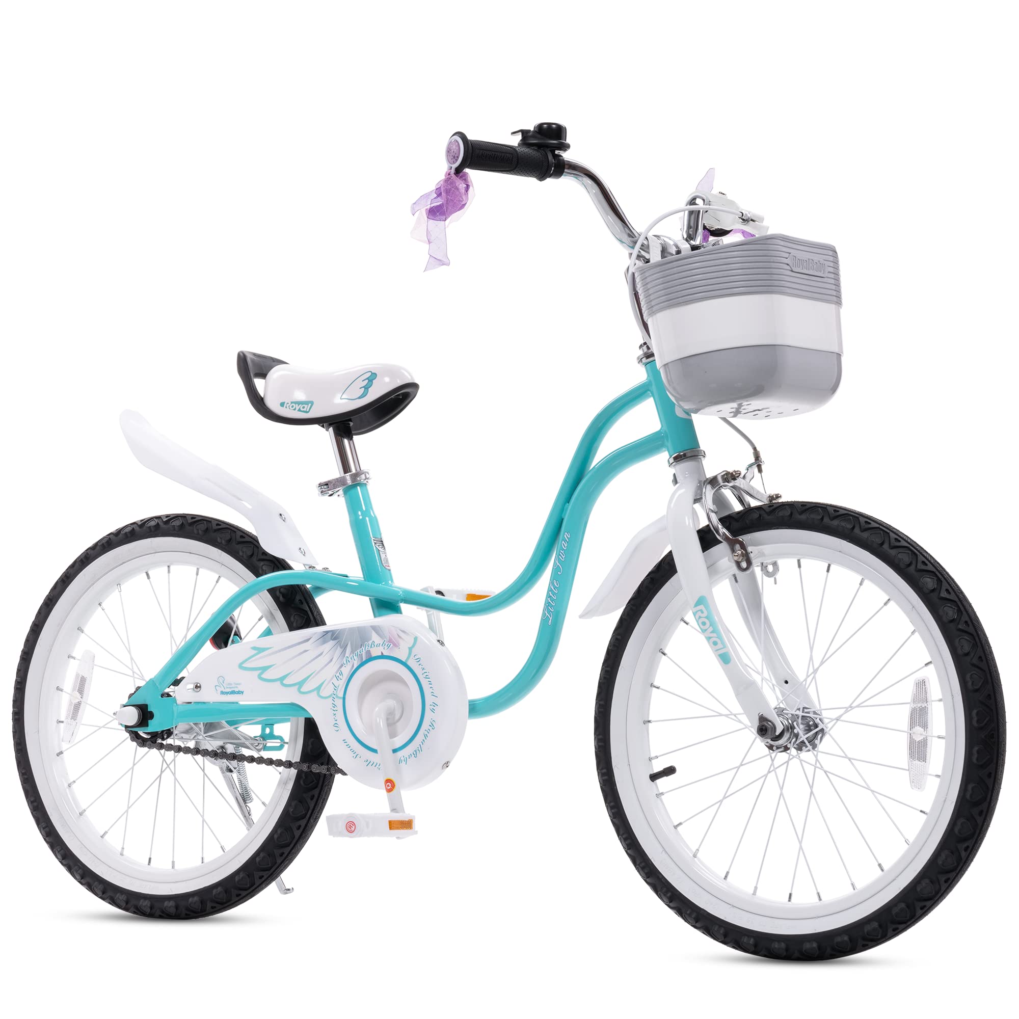 Photo 1 of ***see notes*** Royalbaby Princess Girls Kids Bike 12 14 16 18 20 Inch Children Bicycle with Basket for Age 3-12 Years 18-inch With Kickstand Swan/Lake Blue