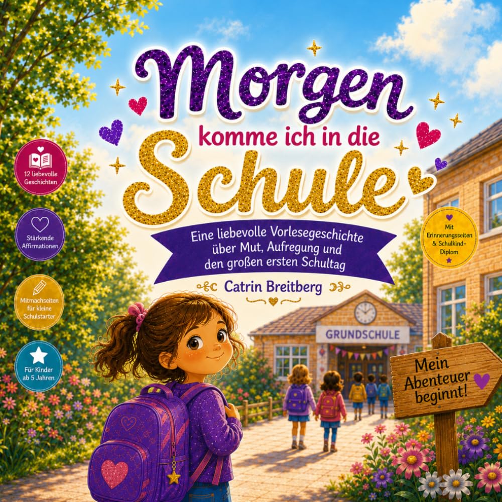 Morgen komme ich in die Schule: 12 liebevolle Geschichten für einen mutigen Schulstart, mit Affirmationen, Mitmachseiten, Schulkind-Diplom & Erinnerungsseite