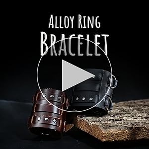 Amazon.com: HZMAN Men's Alloy Ring Genuine Leather Bracelet