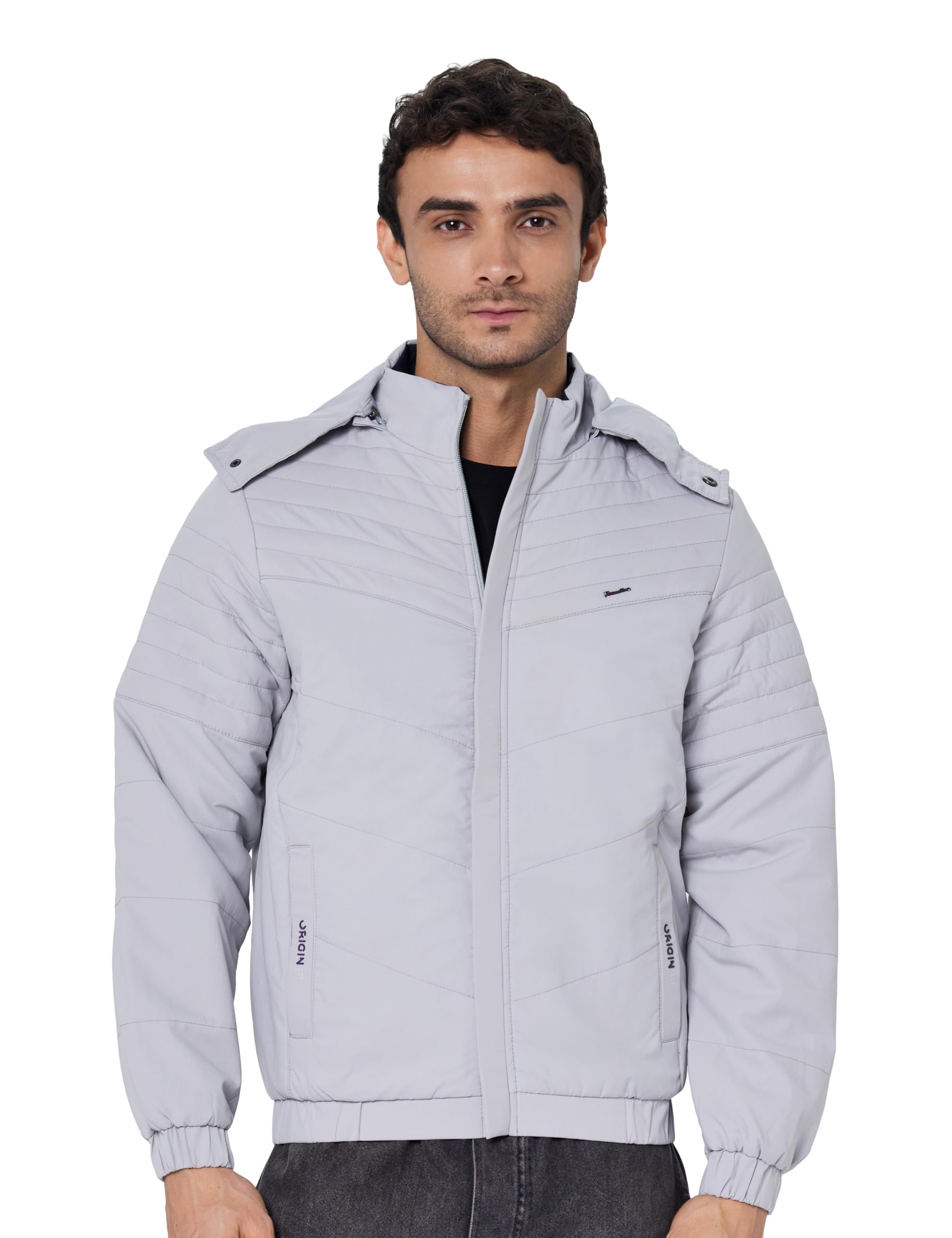 qube by fort collins Men's Regular Fit Fashionable Bomber Jacket with Detachable Hood - Winter Warm, Insulated, and Stylish Design-picture-31